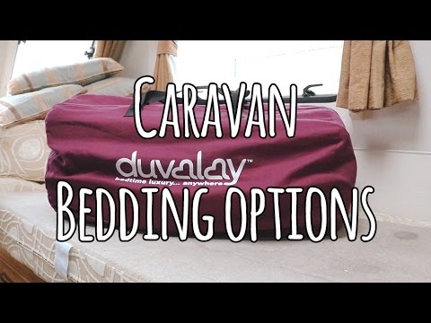 Caravan bedding using Duvalay mattress toppers & Memory foam pillows.
